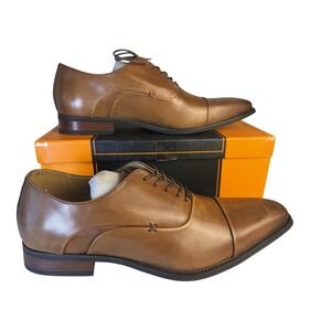 Oxford Dress Shoes Mens 13 Cognac Cap Toe La Milano Winn Lace Up